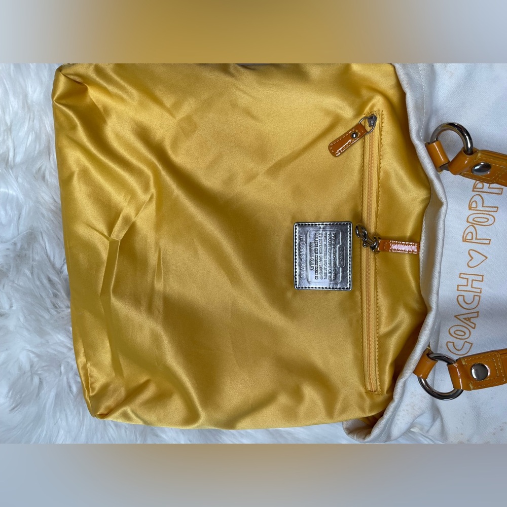 COACH Poppy Chan LEMON White Canvas Tote Bag - Picture 12 of 14